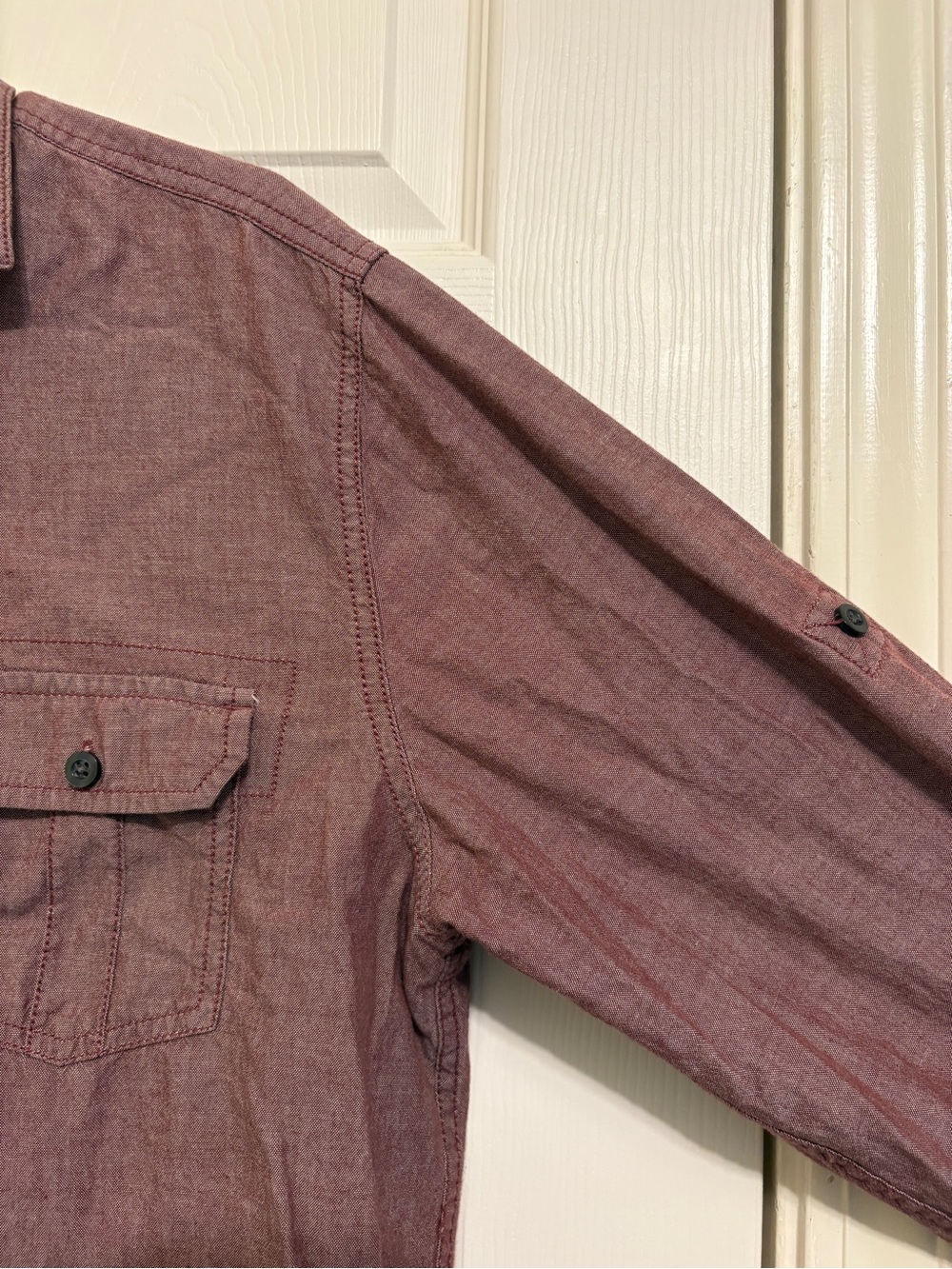 Red Camel Handcrafted Long Sleeve Button-Up Shirt in Heathered Burgundy Link New - Picture 10 of 16
